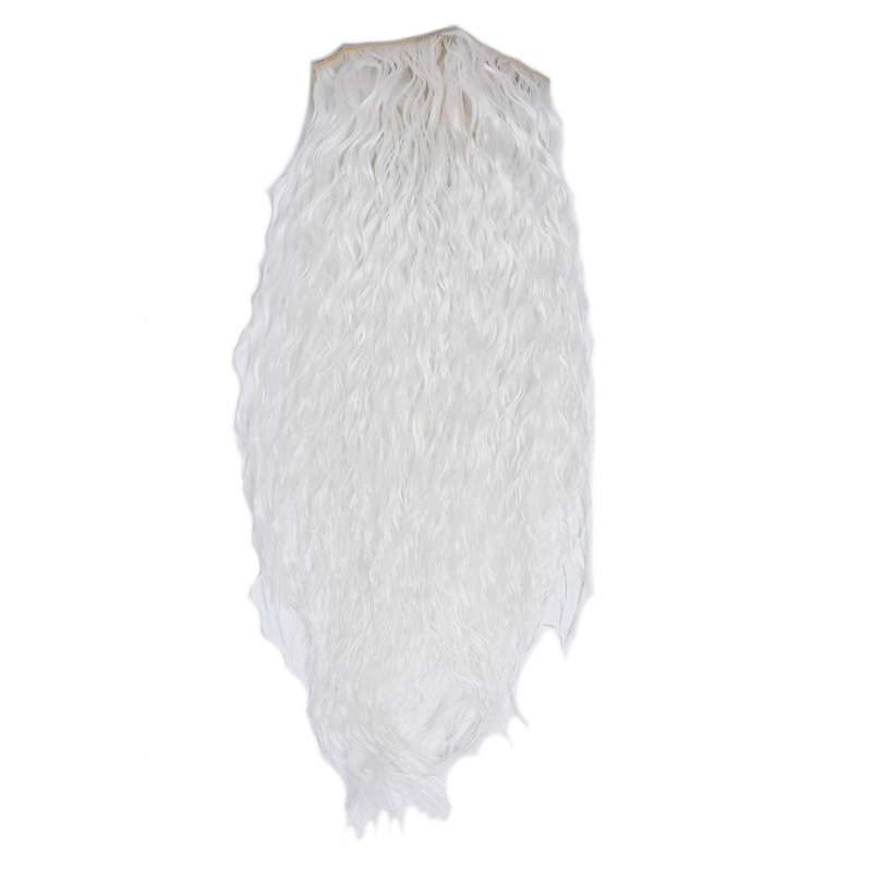 Hairpiece half wig Clip-In Extension long kinks curls curly wet-look white H9311