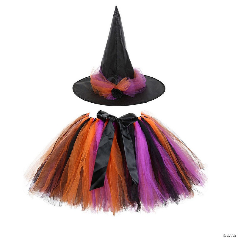 Mykids-Usa – Children’S Halloween Witch Cosplay Hat, Skirt & Wings Set – Pink – Kids M (100-110)