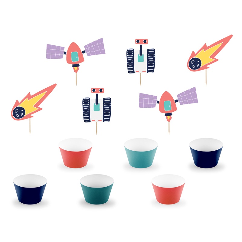 Space party cupcake set 12 pieces