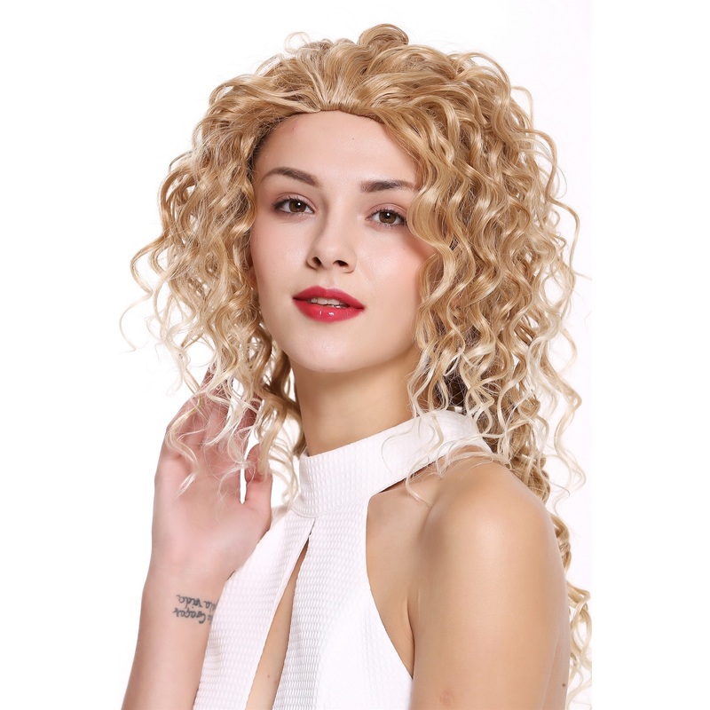 Women’s wig lady half wig 3/4 long curly curls blonde 21,5 inches AG-27T613