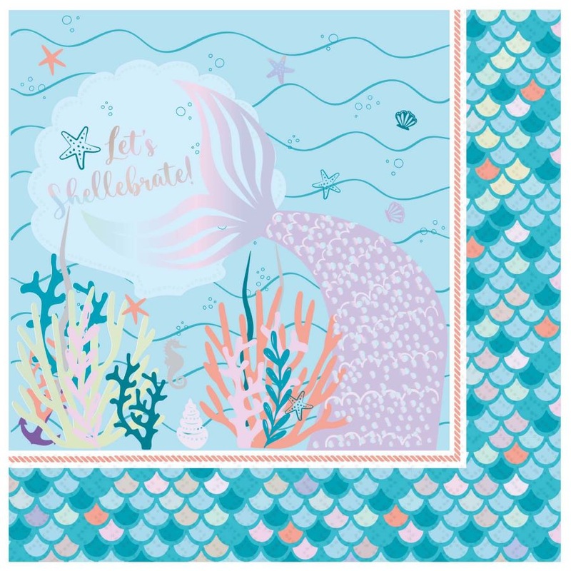 16 Mermaid Dream napkins 33cm
