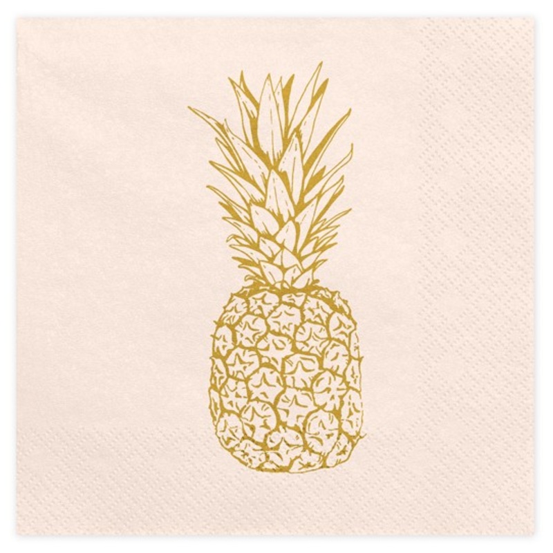 20 Aloha summer pineapple napkins 33cm