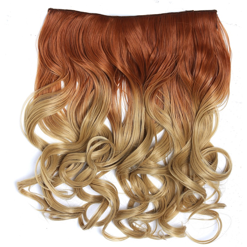 Clip-in hair extension 5 clips wide wavy ombre dark blonde honey blond CMT-863