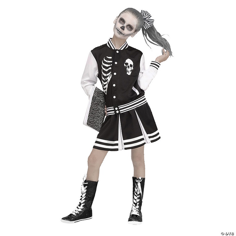 Girl’s Black & White Scare Squad Skeleton Costume