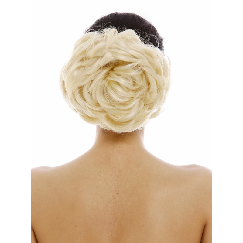 Hairpiece Hairbun Bun Hair Rose bushy voluminous bright light blond Q840