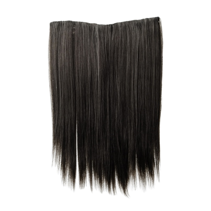 Hairpiece Hair Extension 5 Clips Straight Gray Mix L30173-44