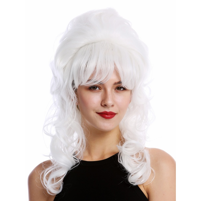 Lady Wig Baroque 60s Beehive Retro Bun curly long white Pop Singer GFW2418