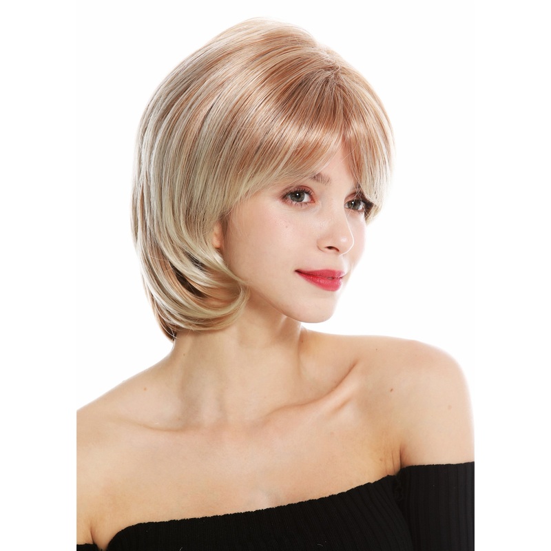 Lady wig women’s wig short parting parted blonde platinum highlighs 720-C