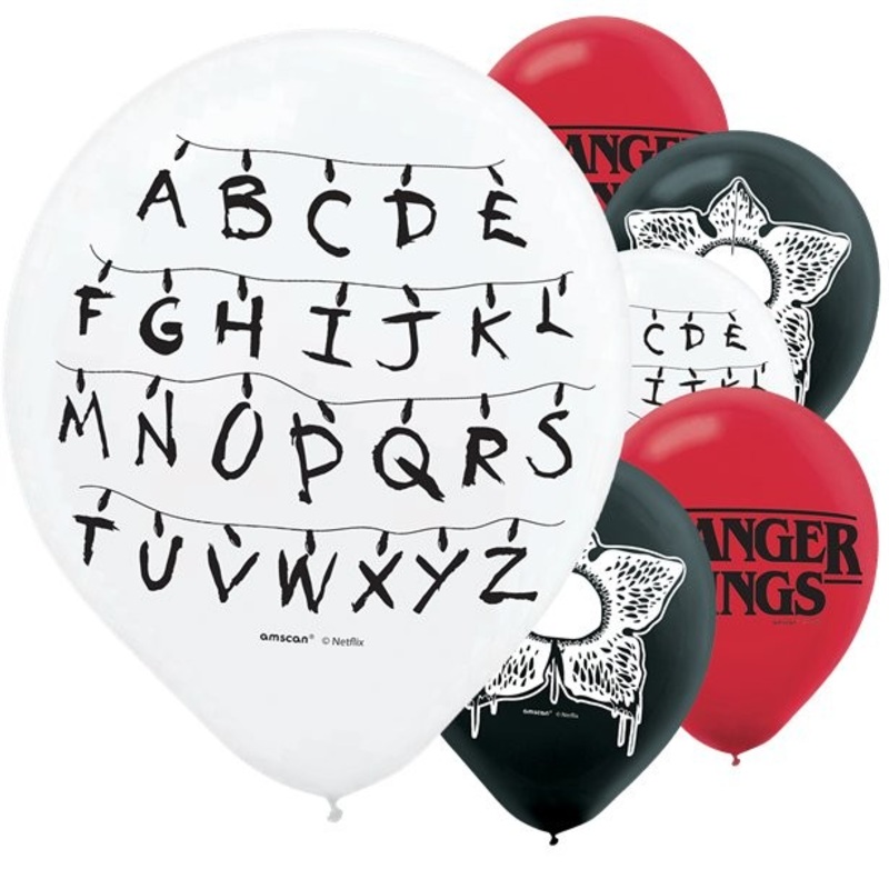 6 Stranger Things latex balloons 30cm