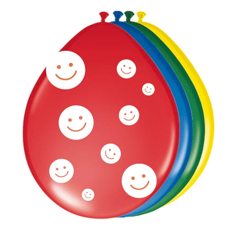 8 balloons Happy Smileys 30cm
