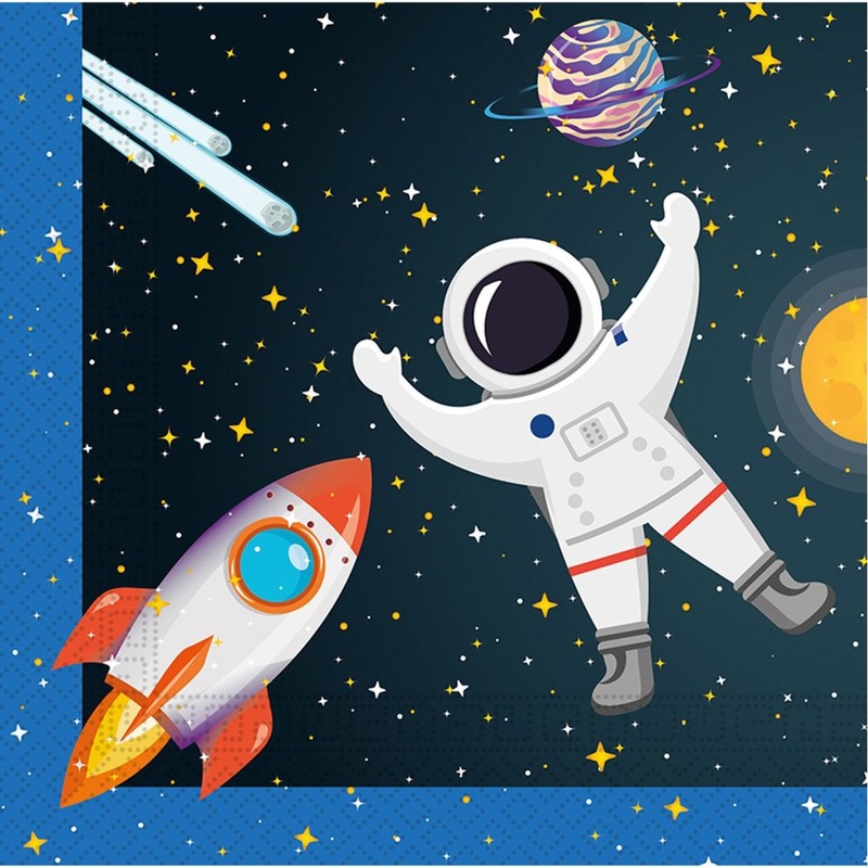 20 Space Rocket FSC napkins 33x33cm