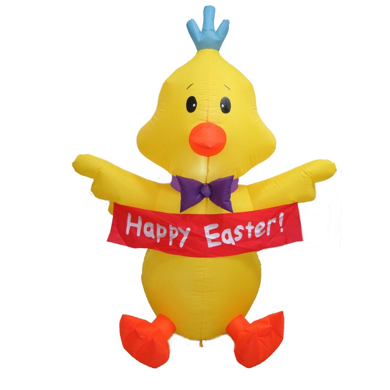 5FT Easter Chick Inflatable LED Lighted Outdoor Lawn Yard Decoration