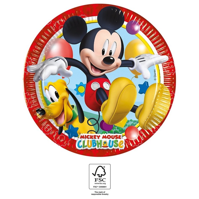 8 Mickey’s Clubhouse paper plates 20cm
