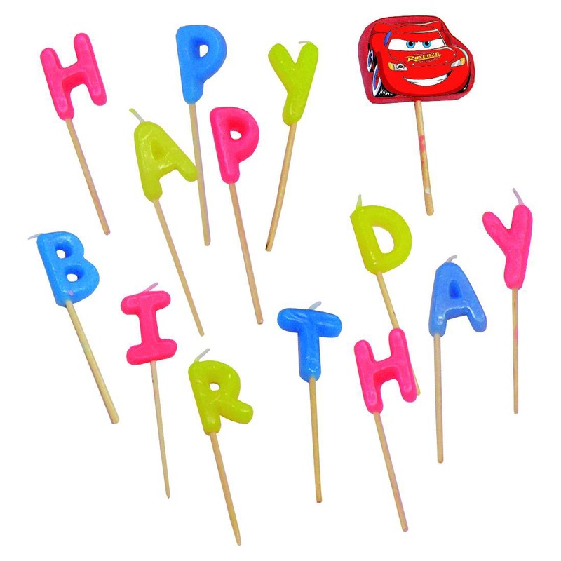 Cars Formula Happy Birthday candle set