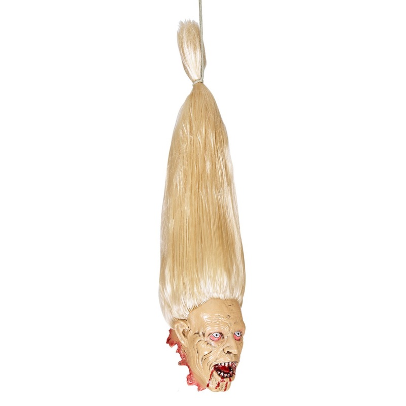 Halloween Hanging Decor Zombie Head Blond