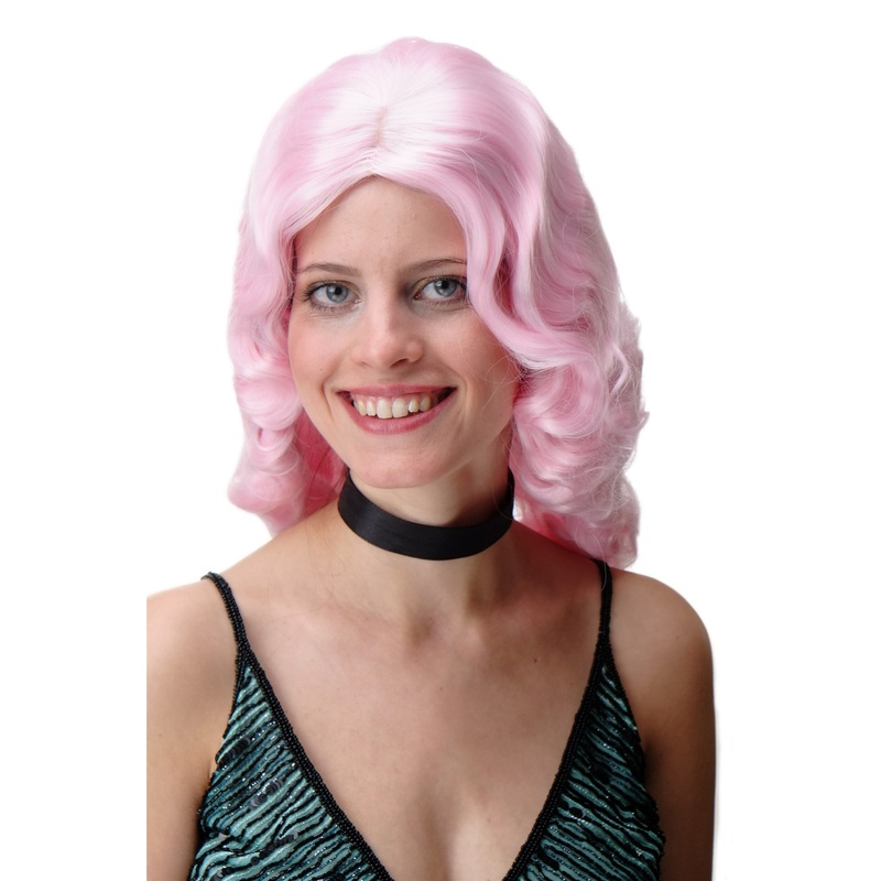 Lady Wig Classic Hollywood Femme Fatale parting wavy long light pink GFW1860