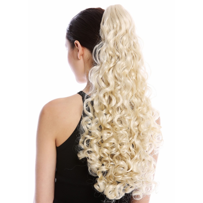 Ponytail Hairpiece very long voluminous curled curls bright blonde 9563B-V