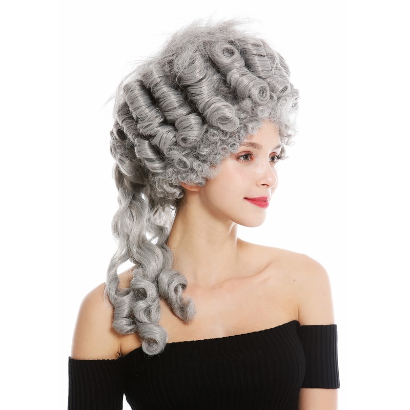 Women’s wig historic baroque noble grey gray Marie Antoinette beehive 91029