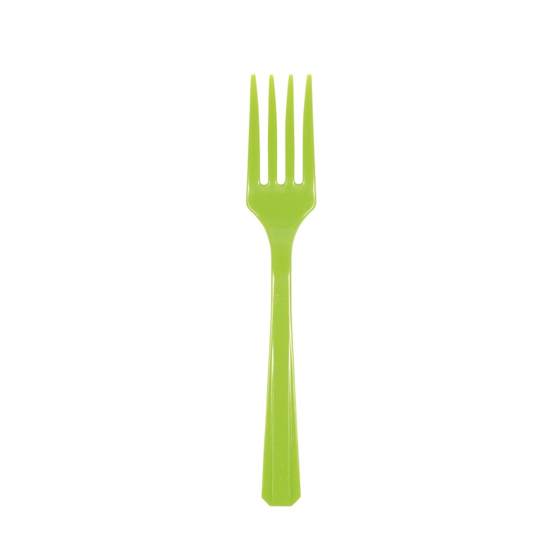 20 kiwi green plastic forks