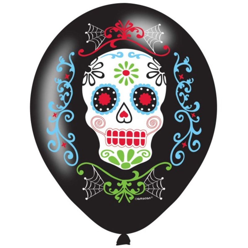 6 Day of the Dead Balloons 27.5cm