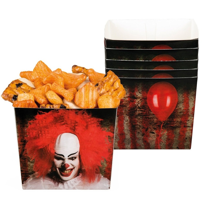 6 horror clown snack boxes 400ml