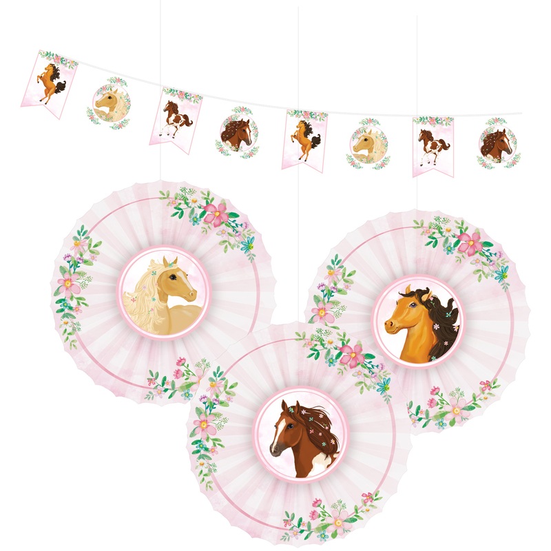 Horse hanging decoration set Fleur