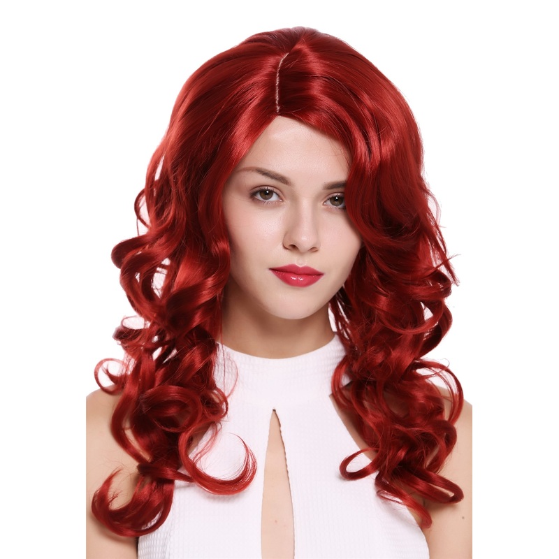 Lady women wig long wavy parting teased volume red Diva DW1948