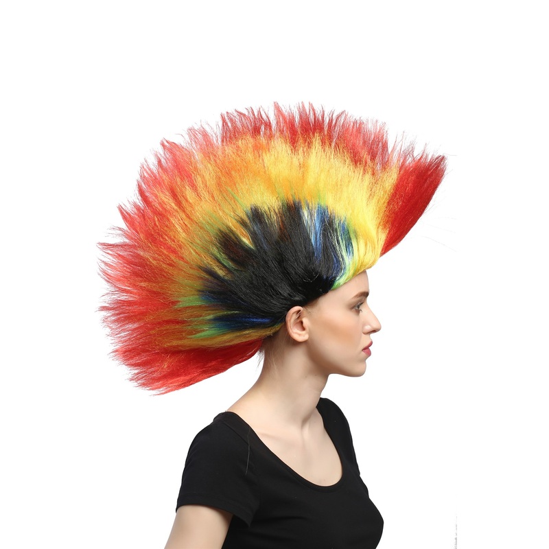 Wig Ladies Men Halloween Carnival Fan colourful mohawk punk spikey DH1159