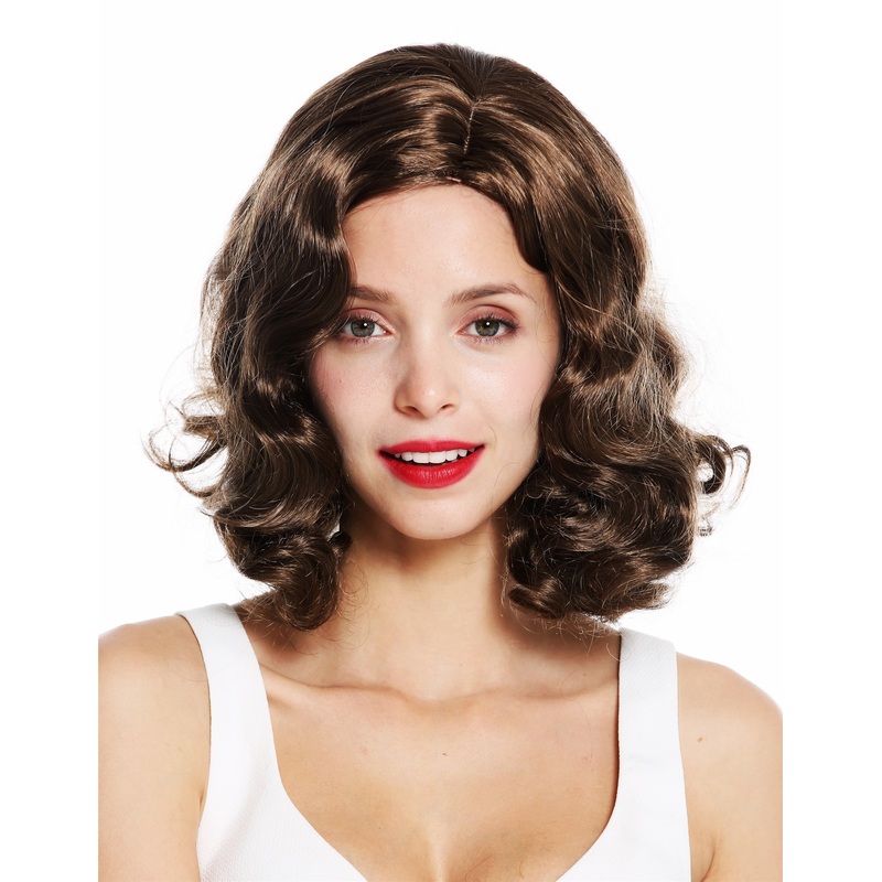 Lady wig 20’s swing Charleston middle parting wavy golden brown GFW1726