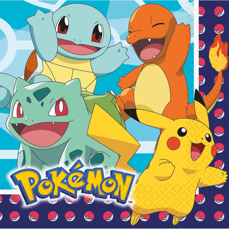 16 Pokmon Theme Napkins 33cm