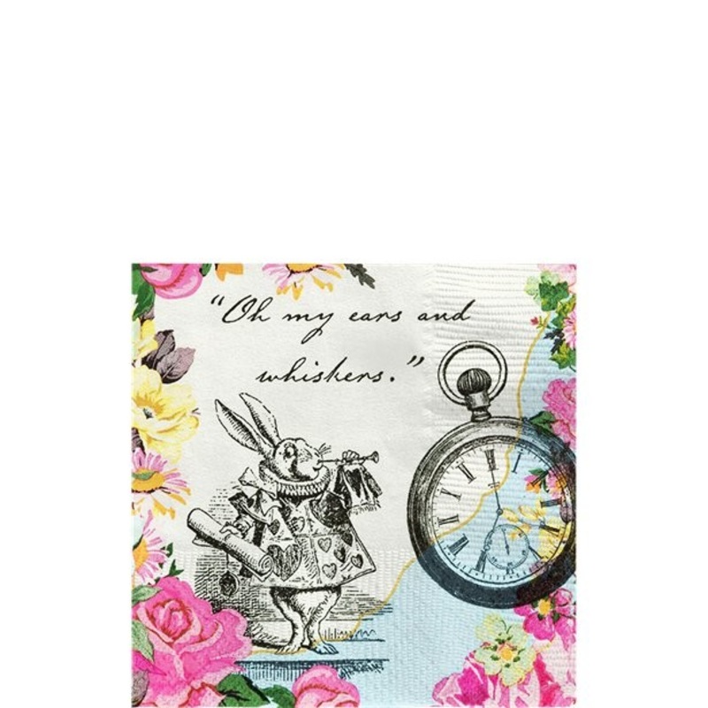 20 Alice Tea Party napkins 25cm