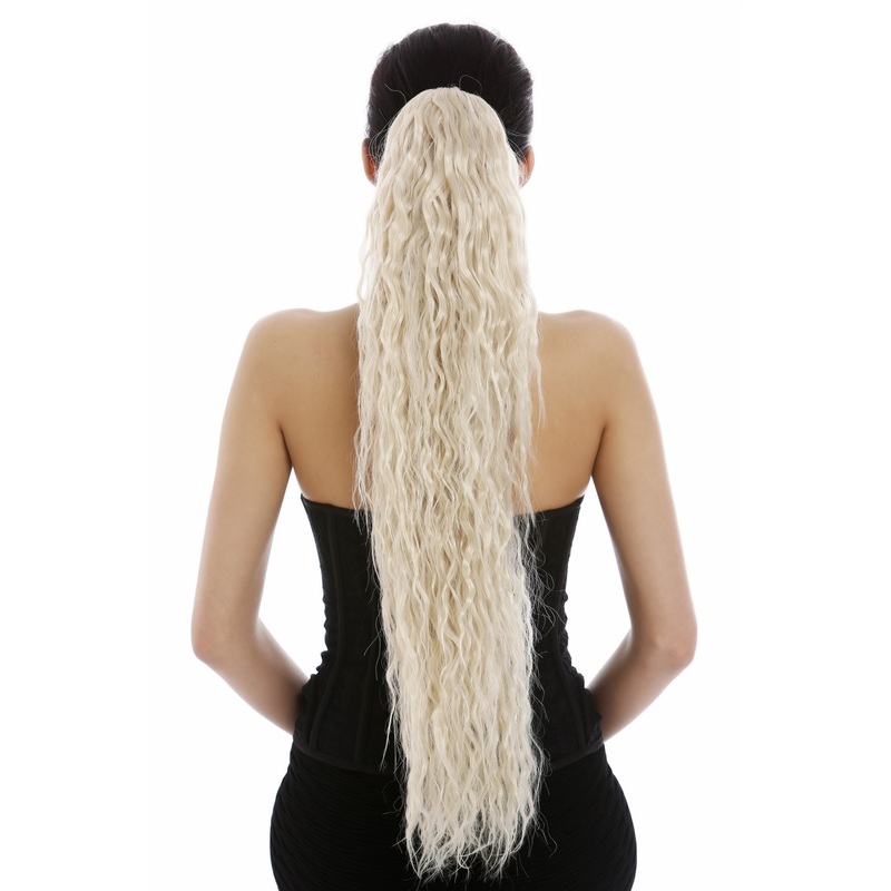 Hairpiece ponytail extremely long volume kinked curls kinks light blonde N838