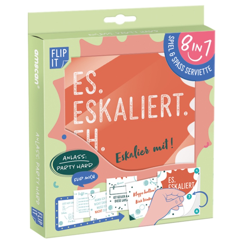 12 FLIP Party Fun Napkins – Escalation 33cm