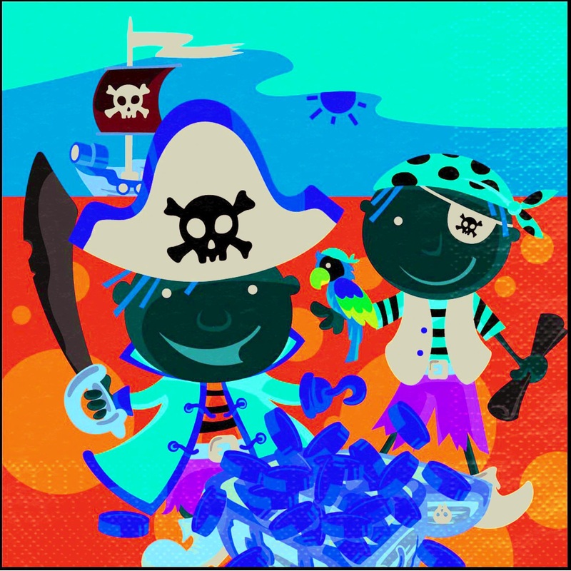 12 pirates of the caribbean napkins