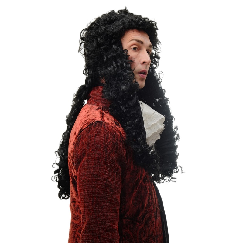 Man Lady Wig Halloween black long baroque curls King Louis aristocrat 90921