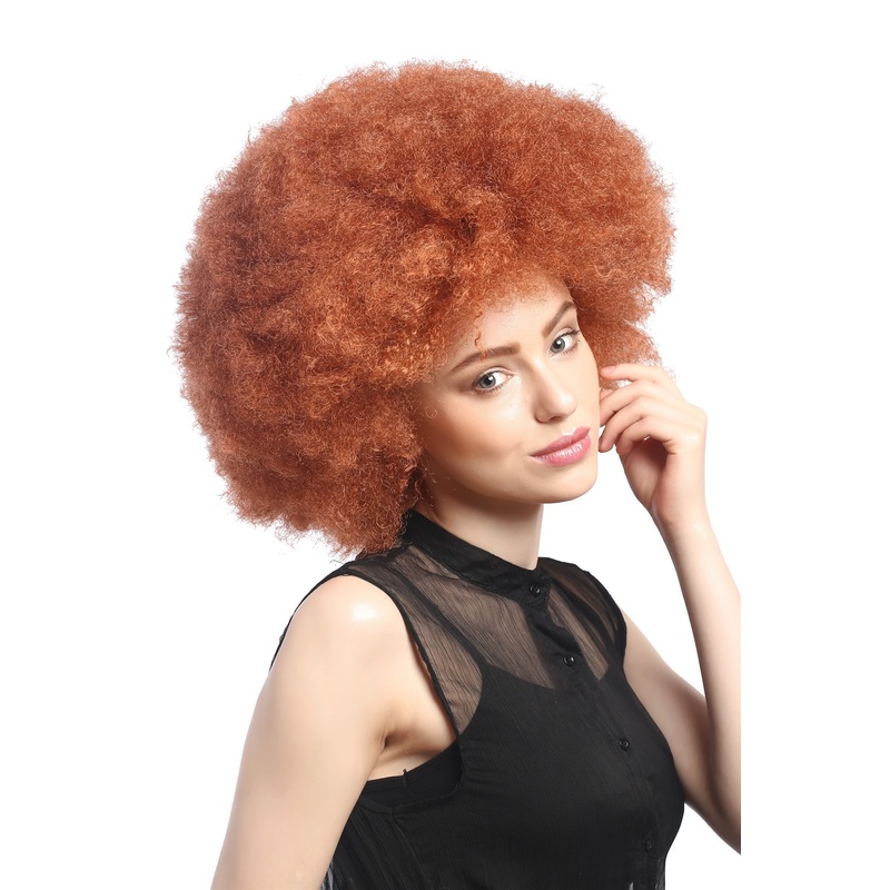 XXL Afro curly Party Wig Halloween massive volume copper rust red XR-002-P130