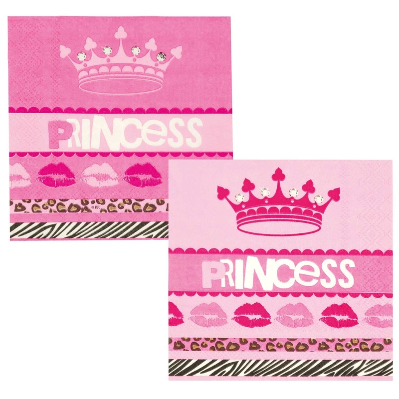 12 Princess napkins 25 x 25cm