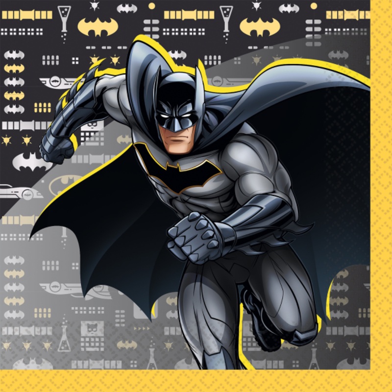 16 Batman hero power napkins 33cm