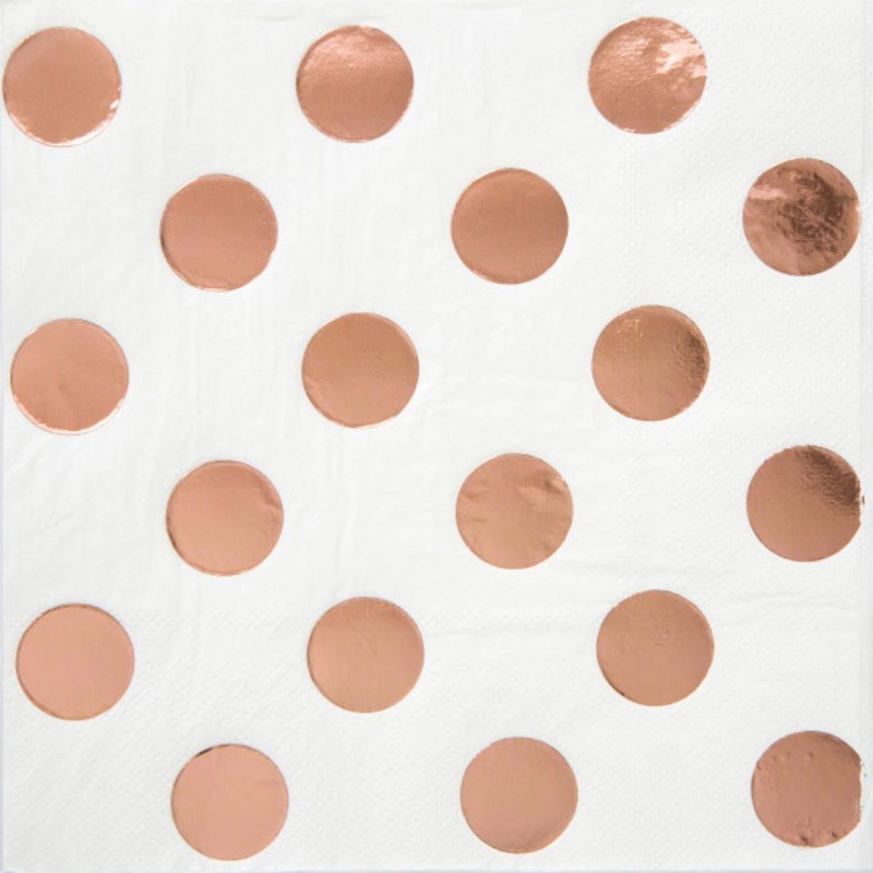16 rose gold napkins Aurora 25cm