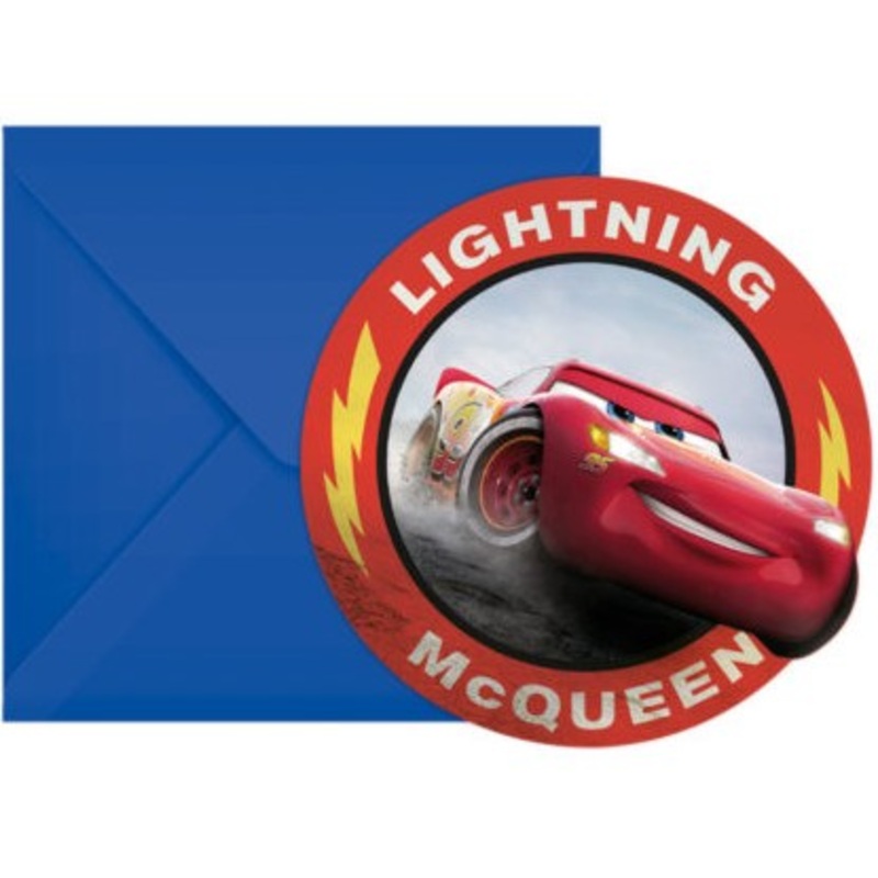 6 Cars The Legend of the Track invitation cards
