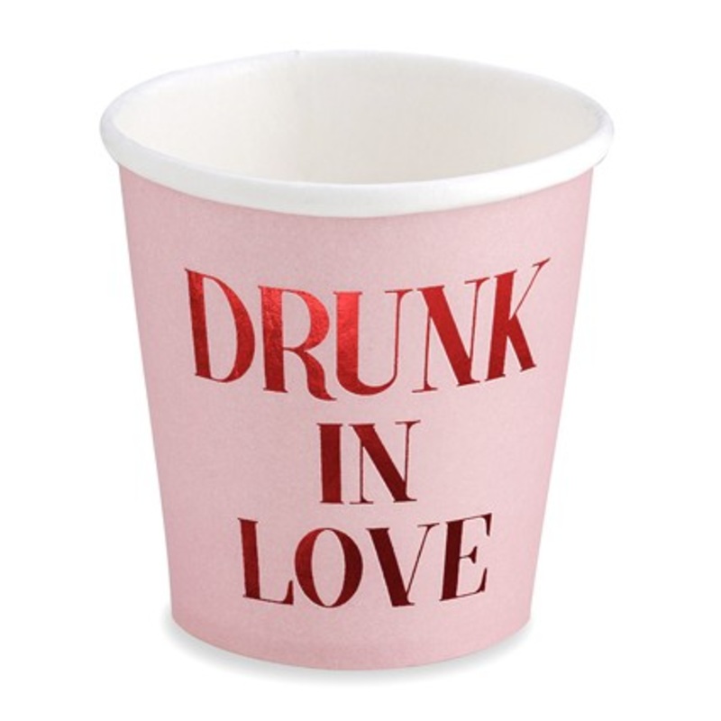 6 Drunk in love paper cups 260ml