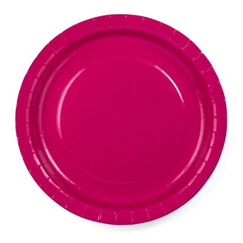6 paper plates Sarah Magenta 23cm