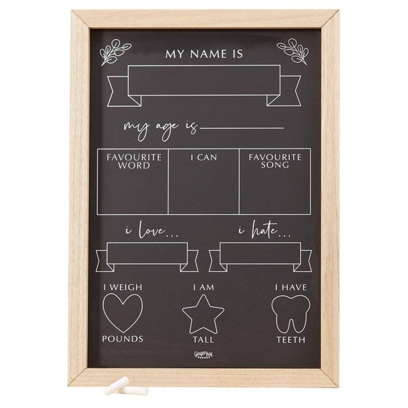 Botanical Baby Shower Milestone Chalkboard
