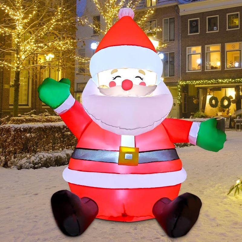 Premium Christmas Inflatable Santa Claus with Blower Blow up Christmas Decorations Outdoor Holiday Decor for Outdoor Yard Lawn Christmas Party