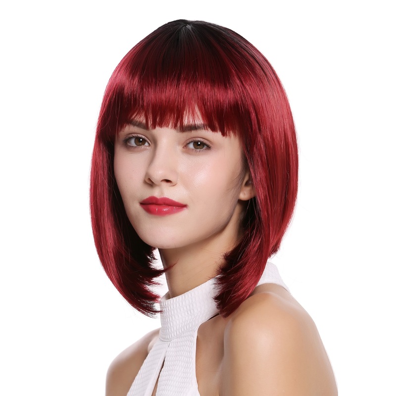 Women’s wig Bob long short fringe straight ombre black red DW-2140Q