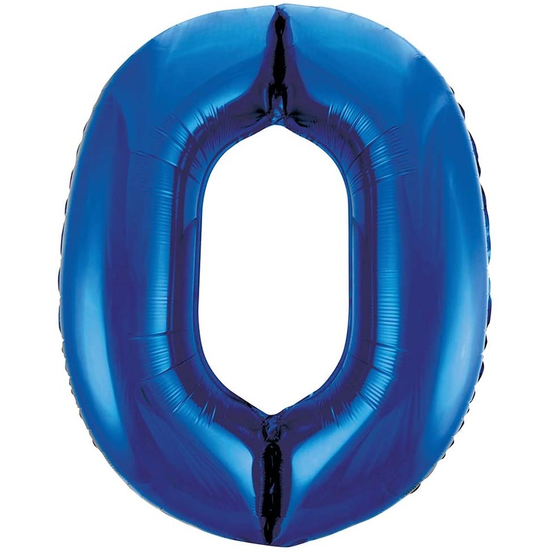 33” Blue Numbered Foil Balloon #0