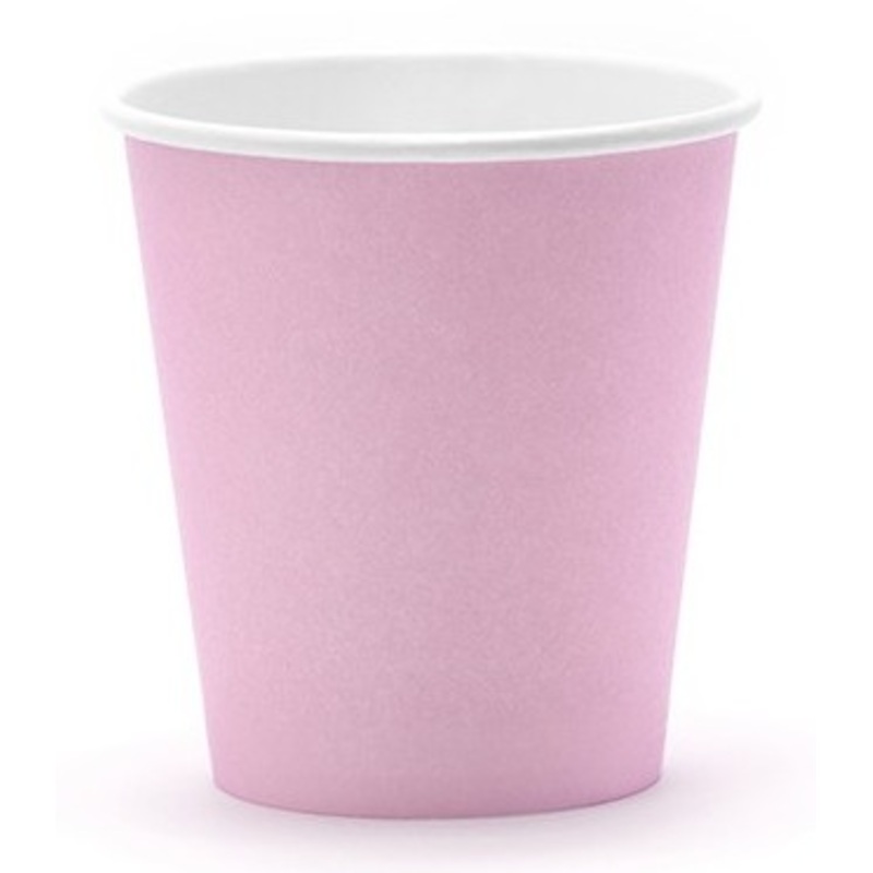 6 One Star paper cups, light pink 180ml