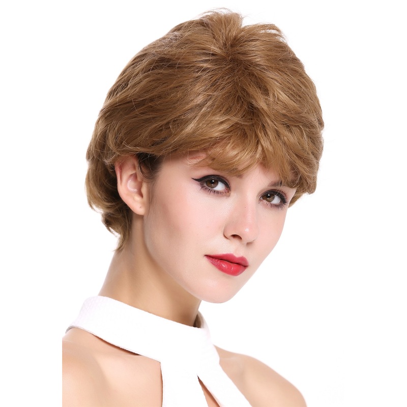 Lady wig short wavy dense parting dark blond and light blond mix JH-710-1024B
