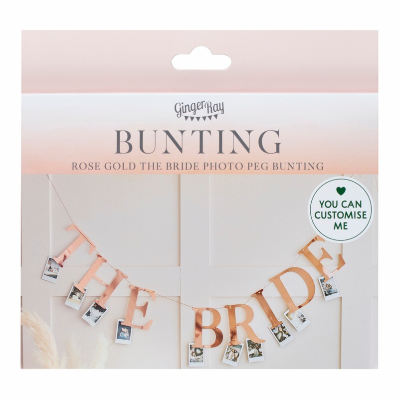 The Bride photo garland rose gold 1.5m