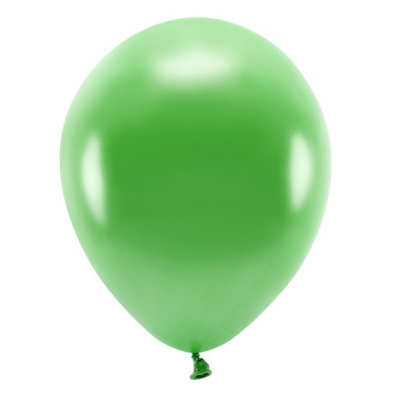 10 eco metallic balloons grass green 26cm